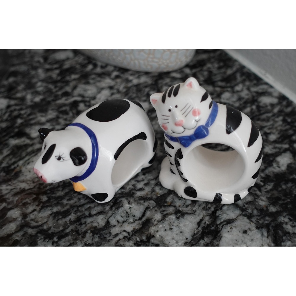 Ceramic‎ animal figurines napkin holders set of 2